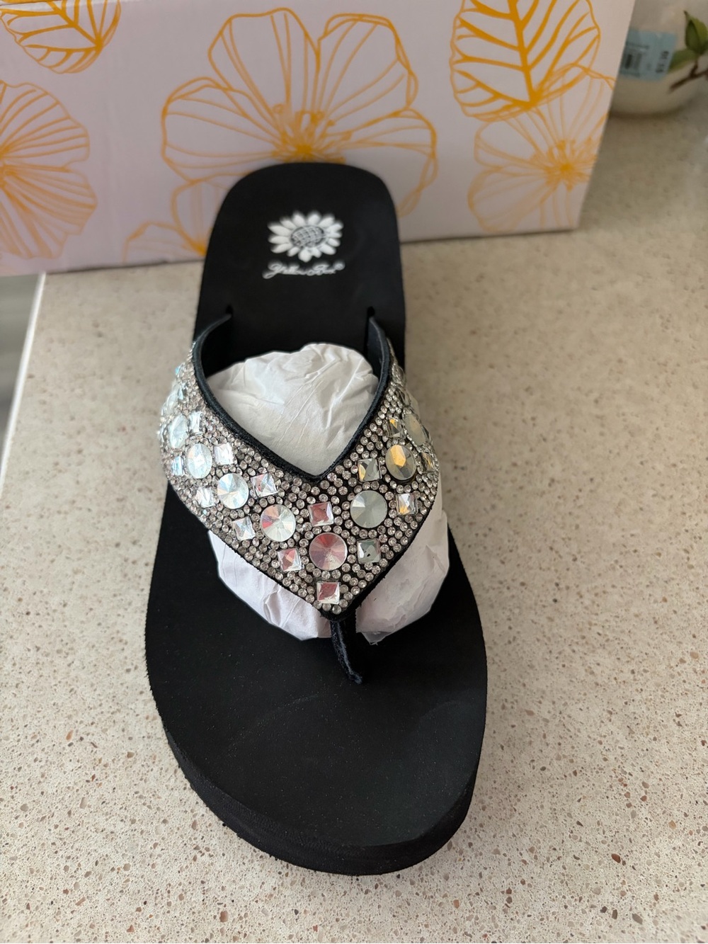 Yellow Box Rise Clear Platform Sandals - Picture 3 of 3